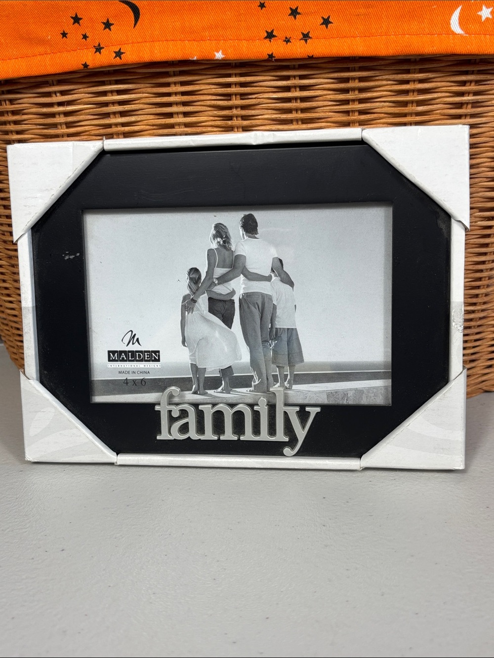NWT Malden 4 x 6 “Family” Photo Frame Black Silver Wood